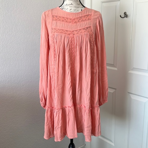 Scoop Prairie Blouson Sleeve Babydoll Shift Dress - Picture 3 of 6